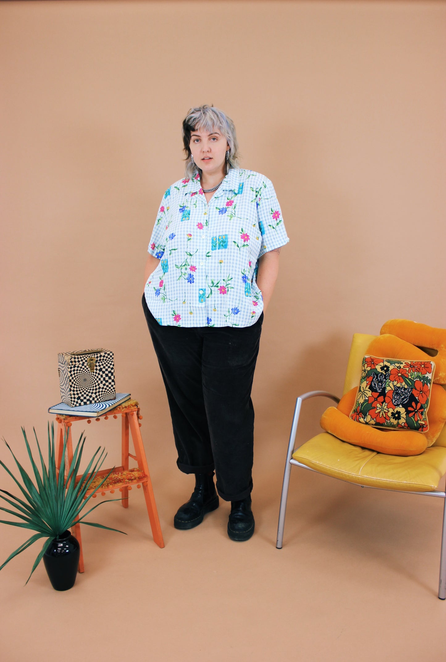 1990s Floral Artist Button Up