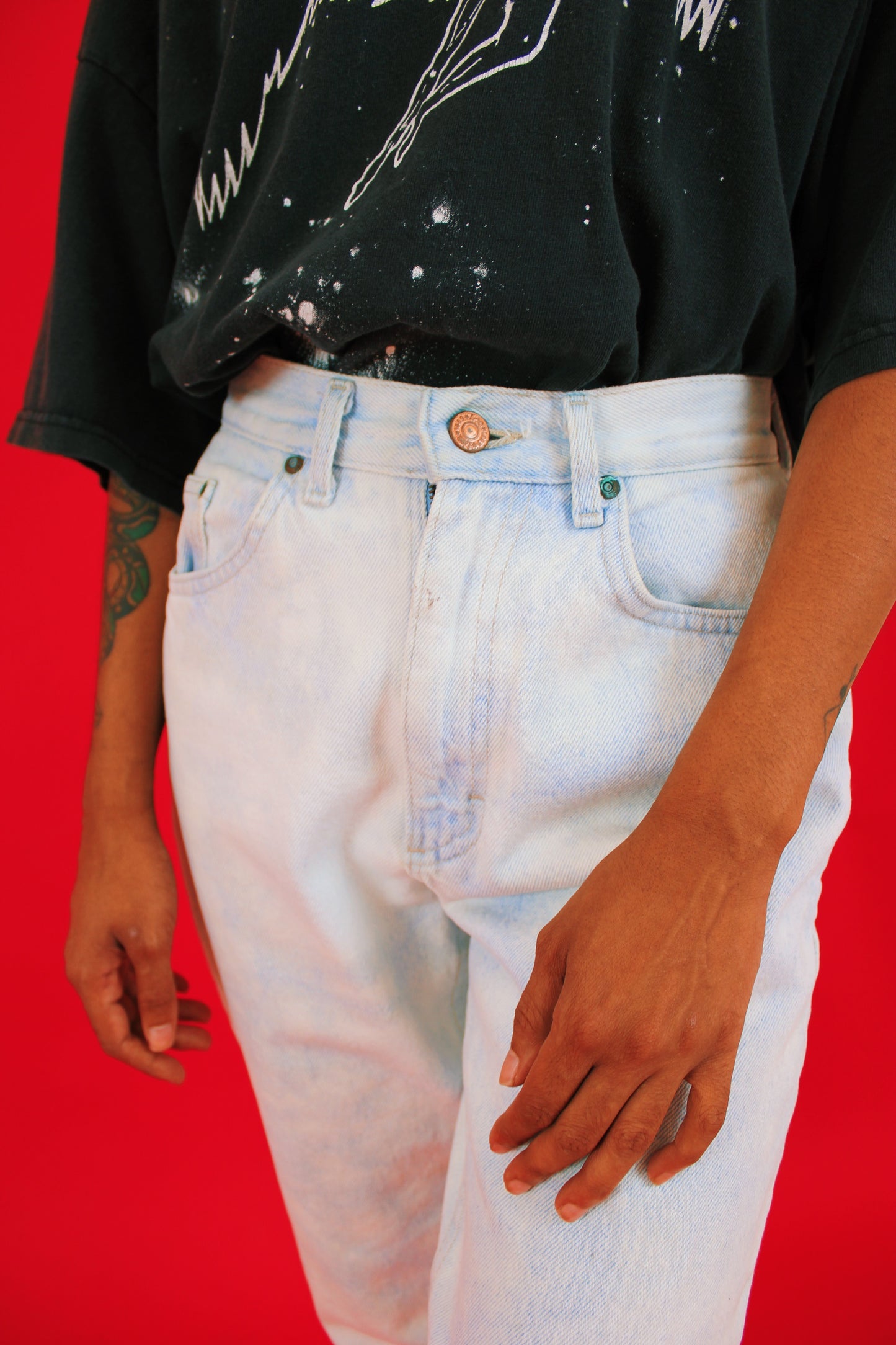 1980s Bleached Lee Jeans