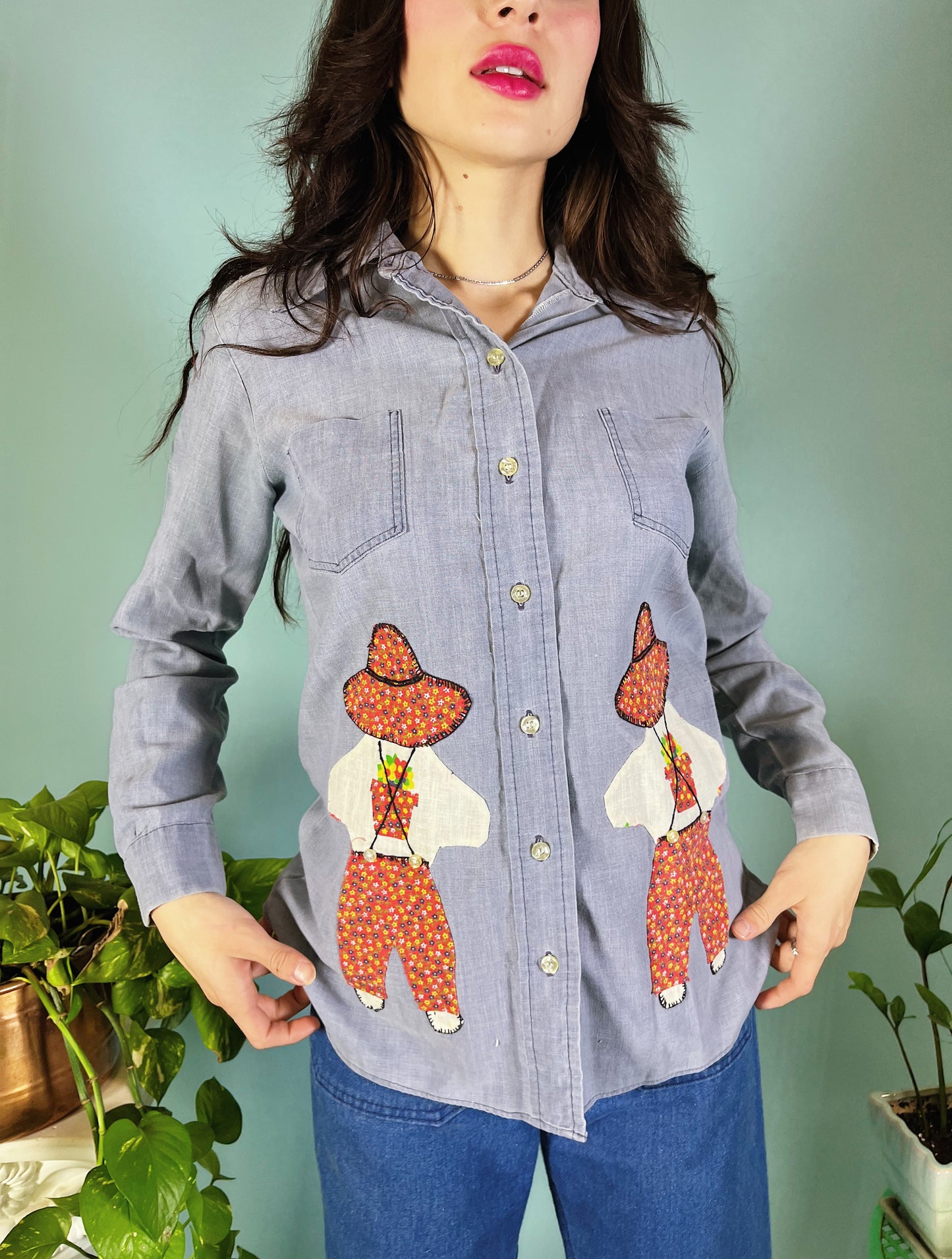 1960s/70s Chambray Sunbonnet Sue Top