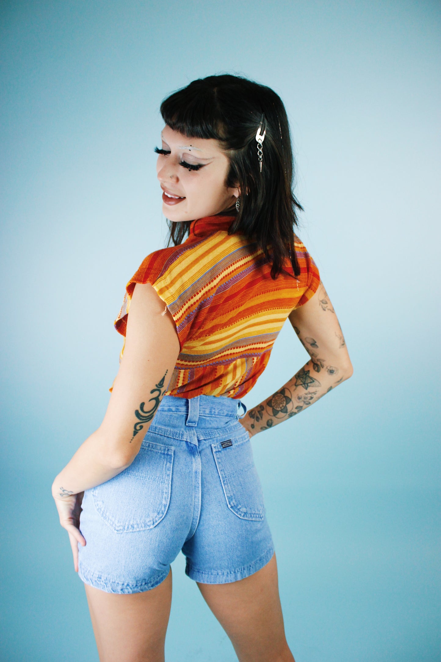 1970s Sunburst Woven Top