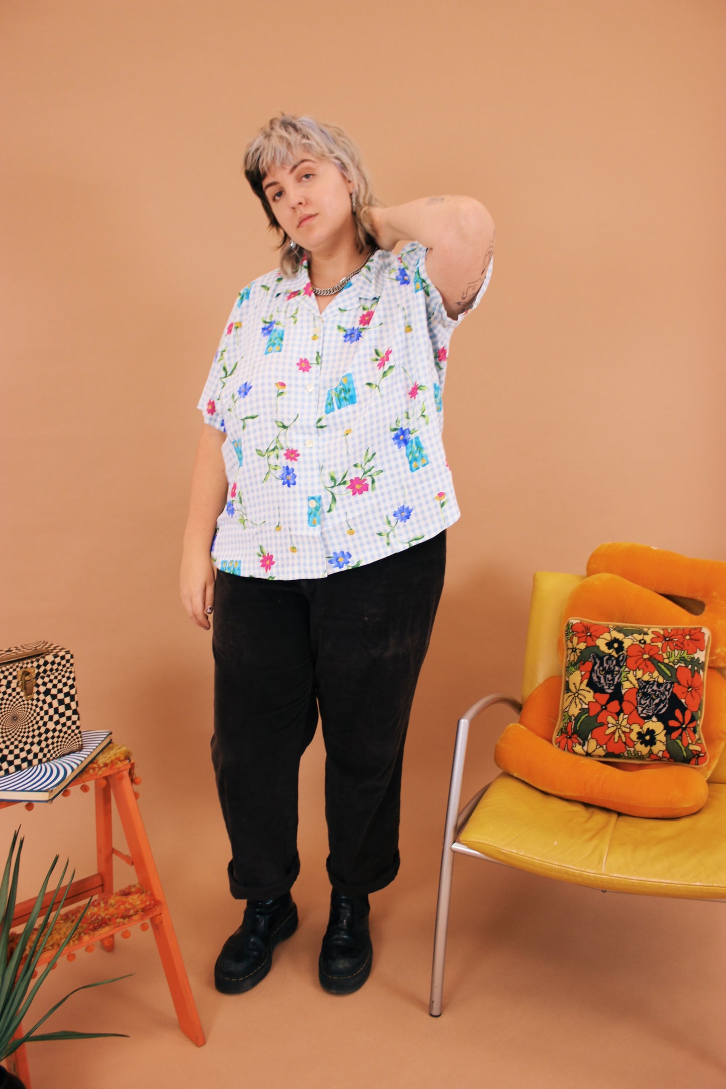 1990s Floral Artist Button Up