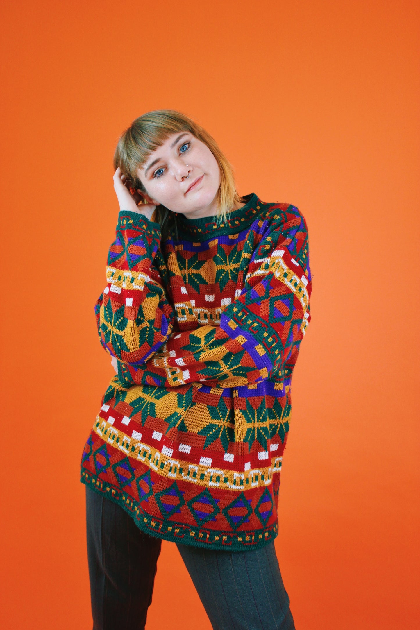 1990s Fall Kaleidoscope Sweater