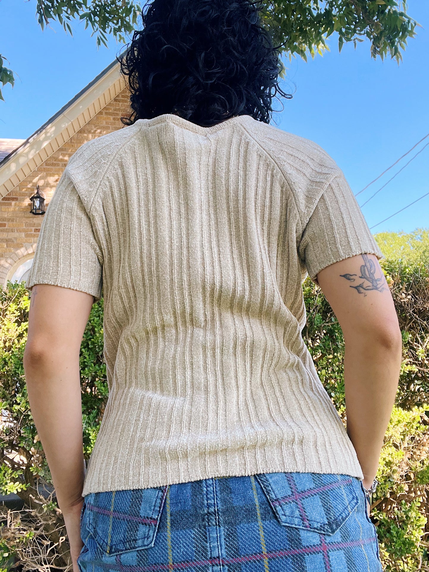 1990s Lace Up Sweater Top