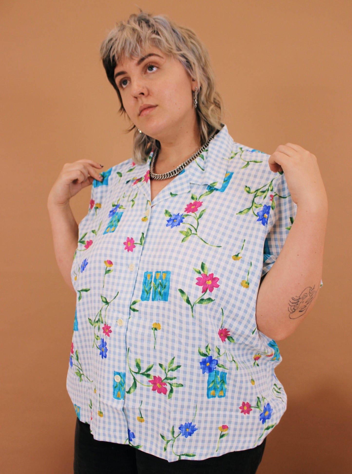 1990s Floral Artist Button Up