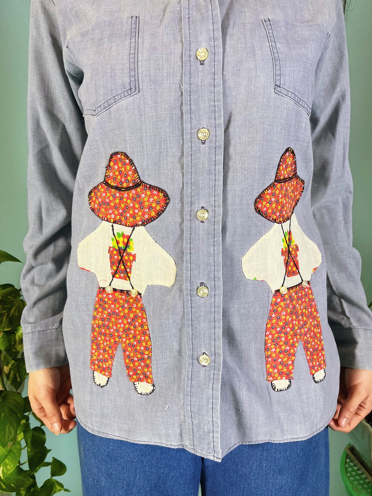 1960s/70s Chambray Sunbonnet Sue Top
