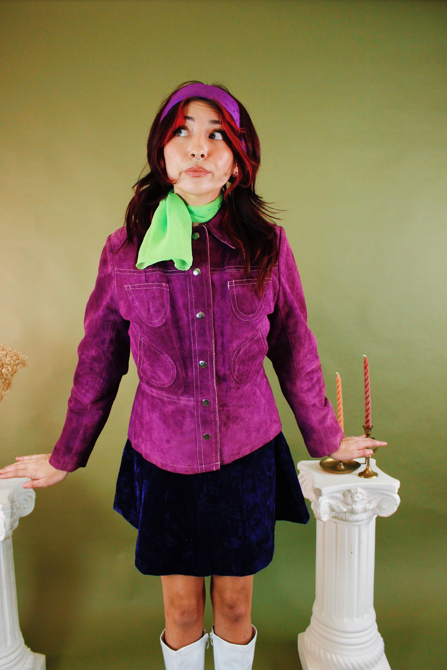 1970s Daphne Purple Scarf