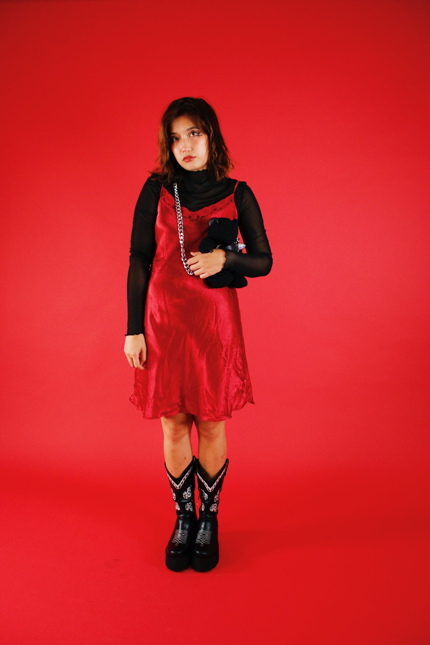 1990s Flaming Rose Slip
