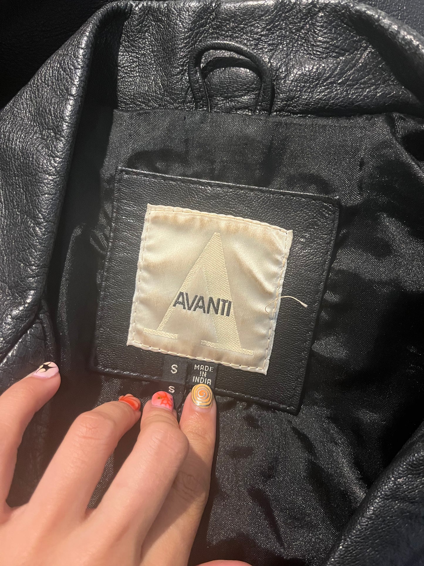1990s Jet Black Leather Jacket