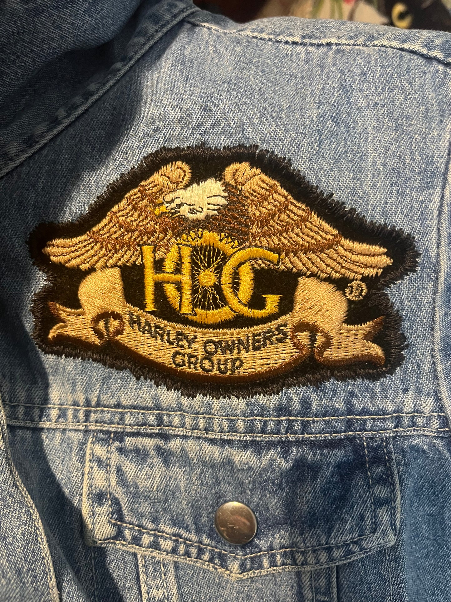 1990s Harley Patch Denim Dress