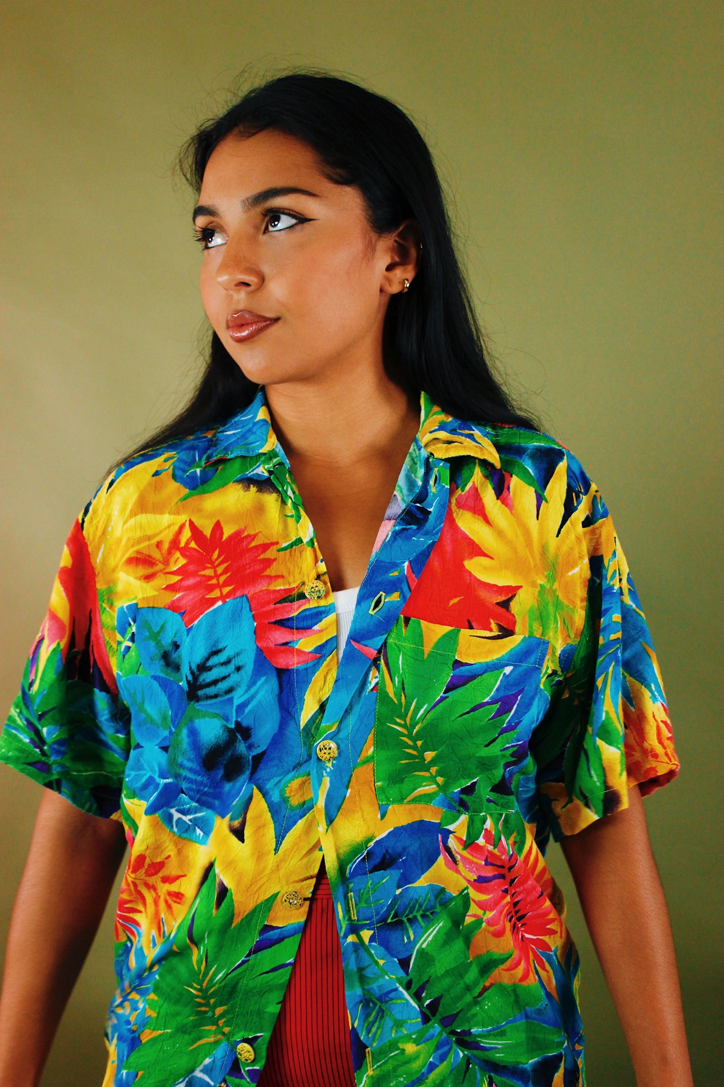 1990s Tropic Button Up