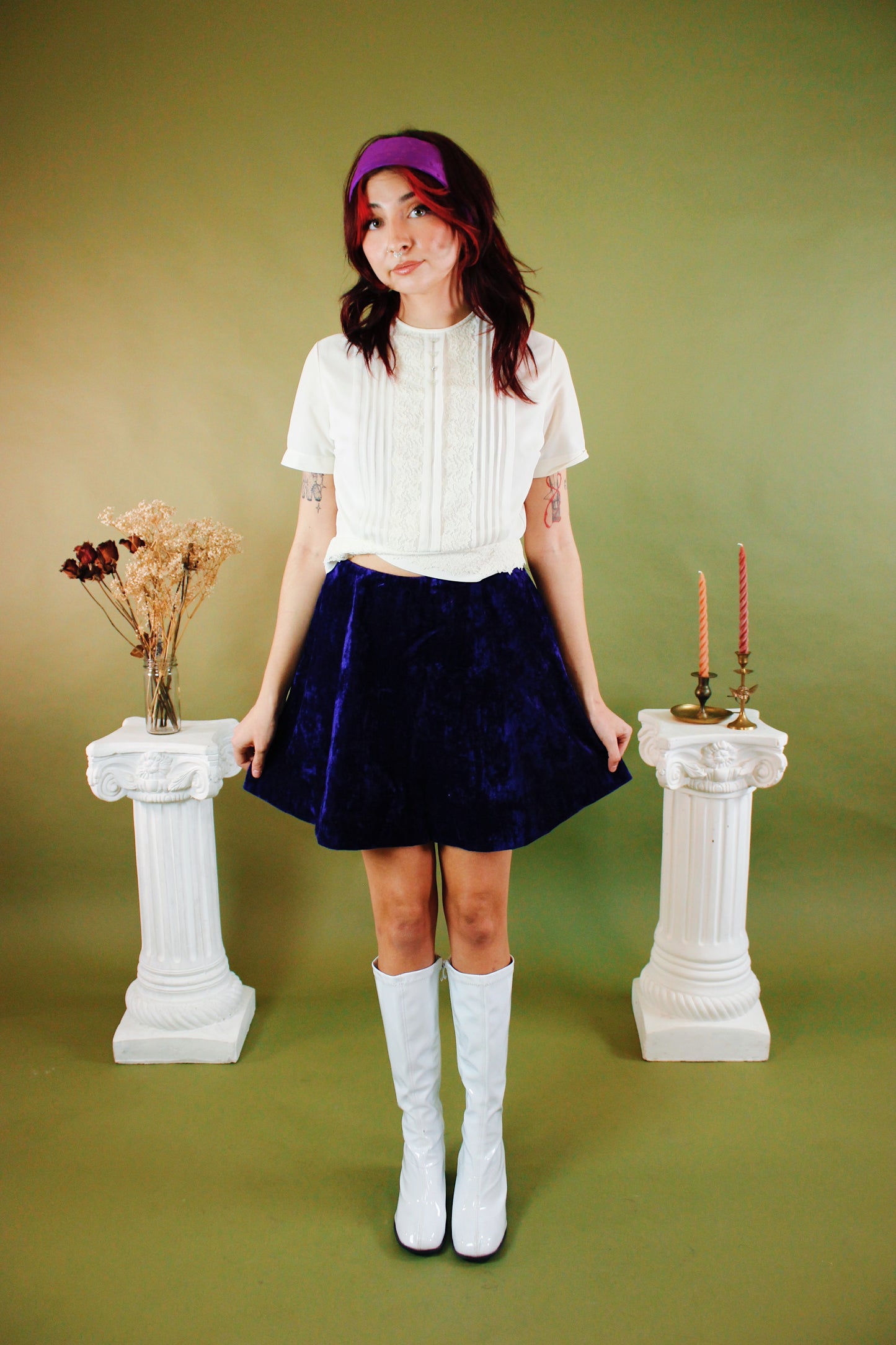 1970s Daphne Velvet Mini Skirt