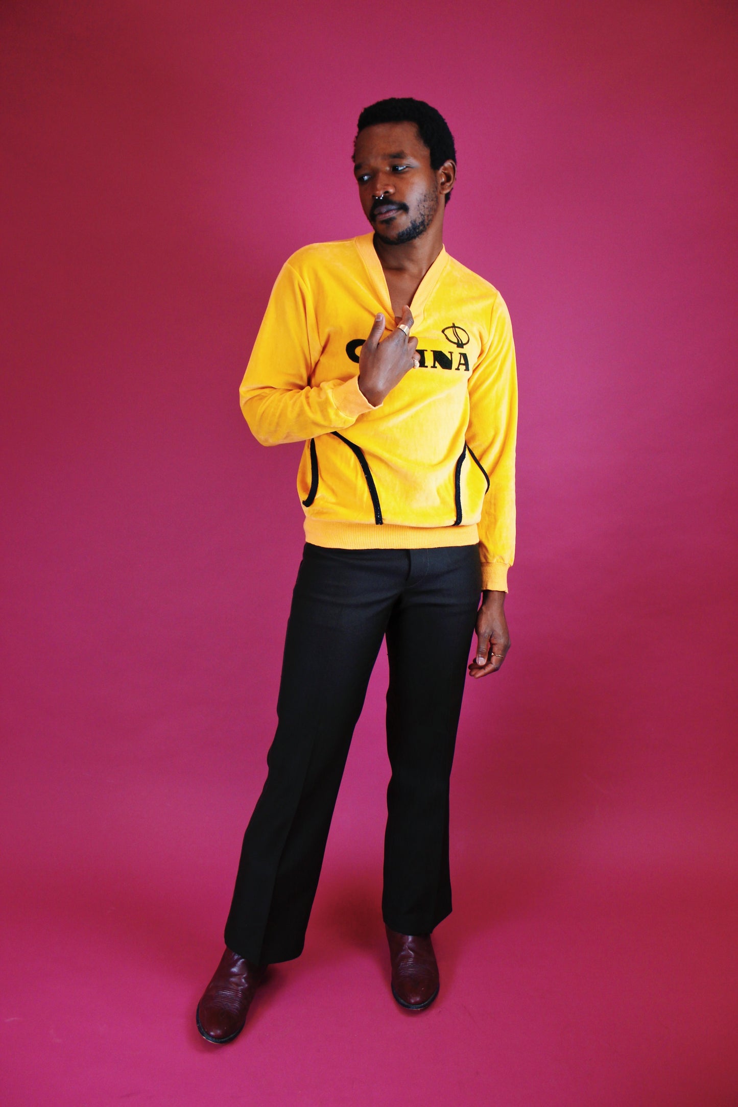 1970s Velour China Pullover
