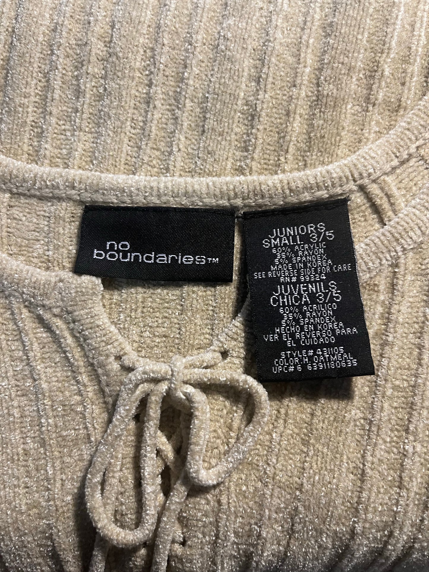 1990s Lace Up Sweater Top