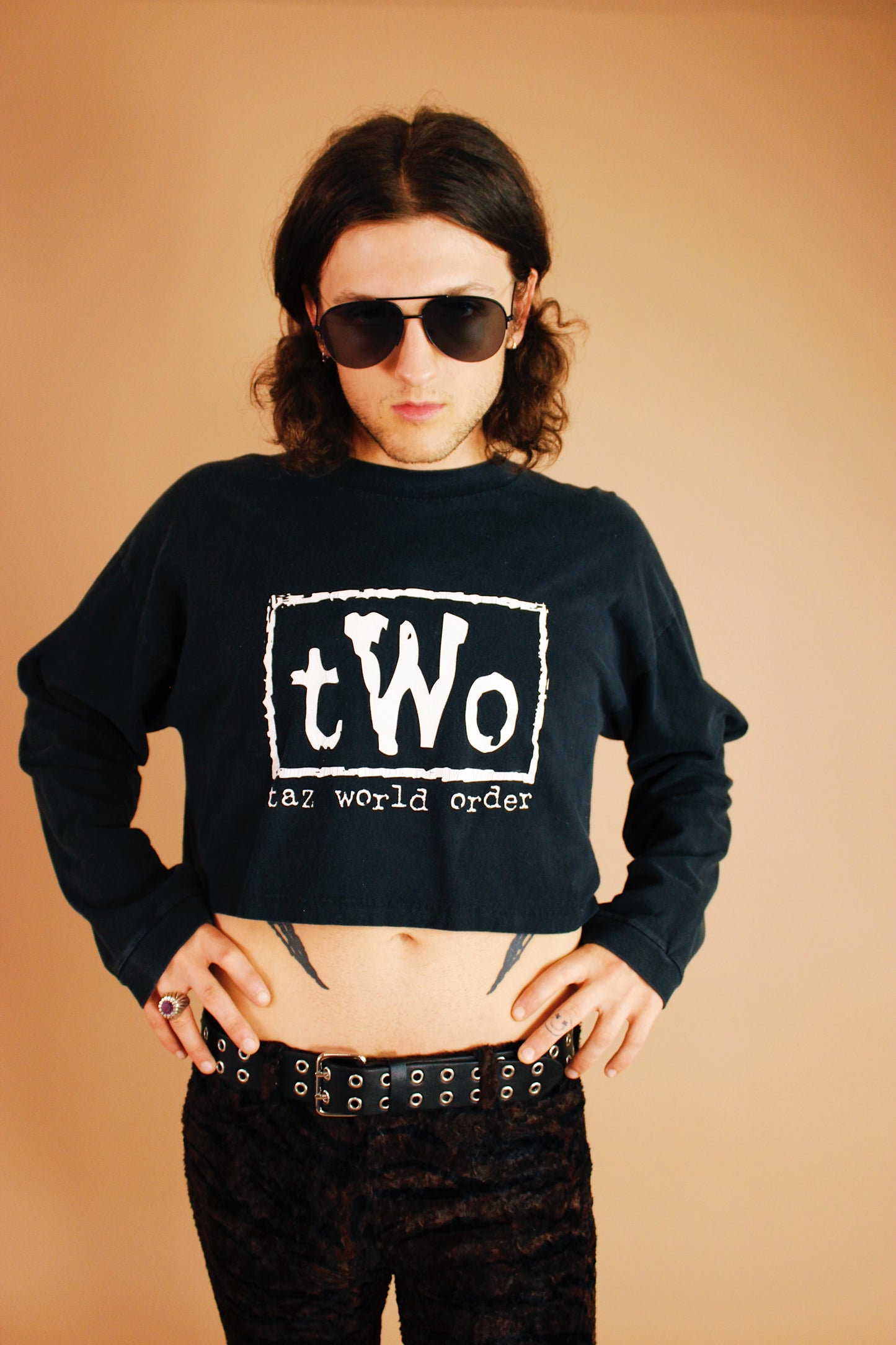 1990s Taz World Order Cropped Longsleeve