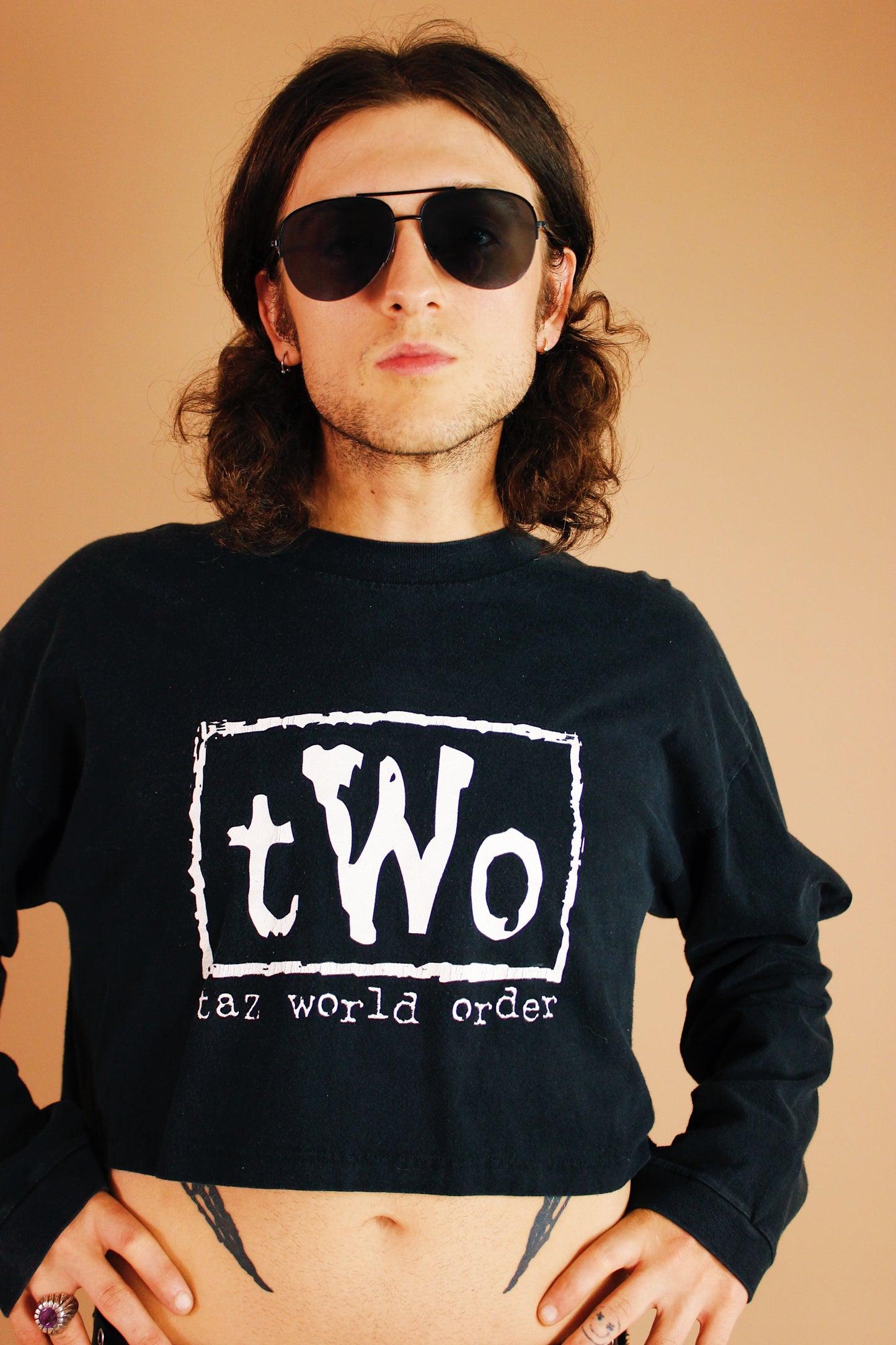 1990s Taz World Order Cropped Longsleeve