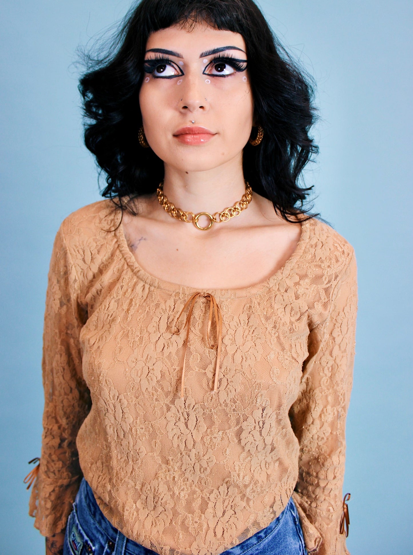 1990s Nude Bow Top