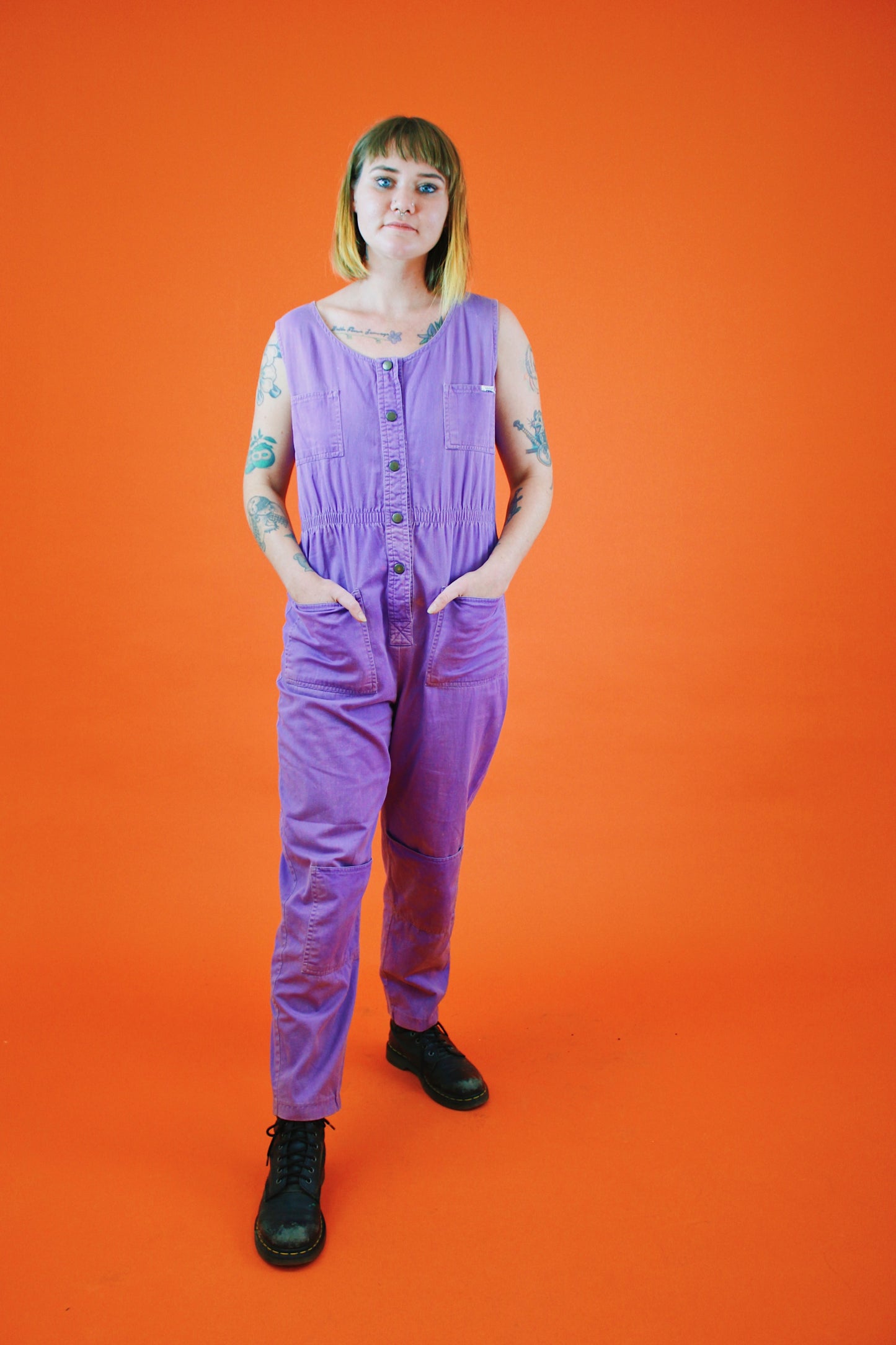 1980s Purple Pocket Jumpsuit