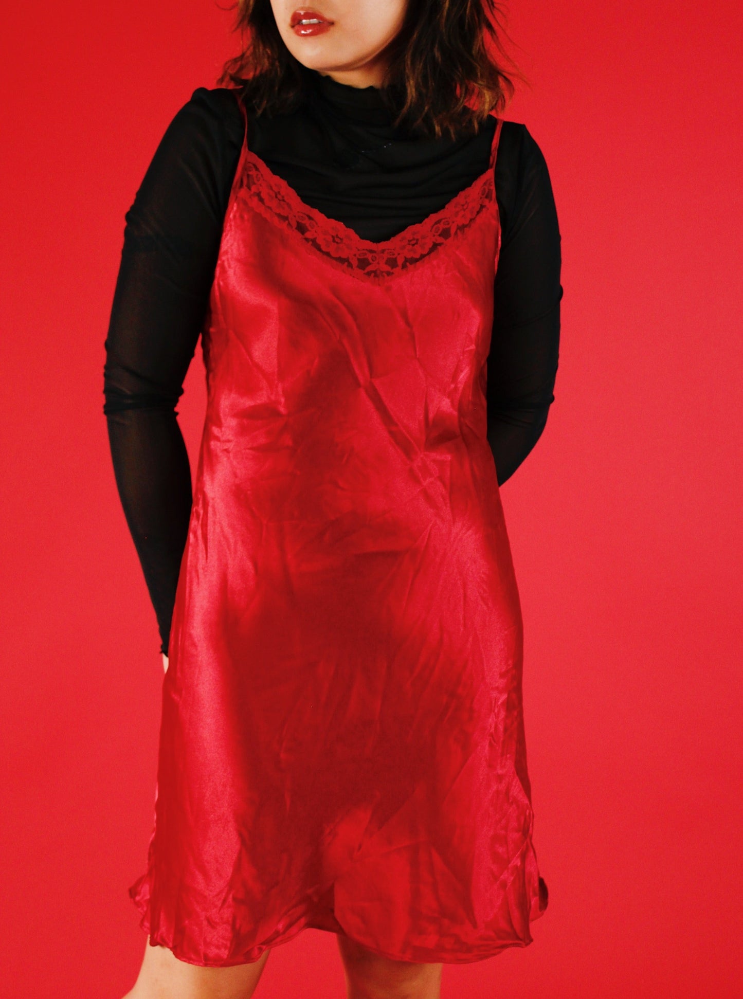 1990s Flaming Rose Slip
