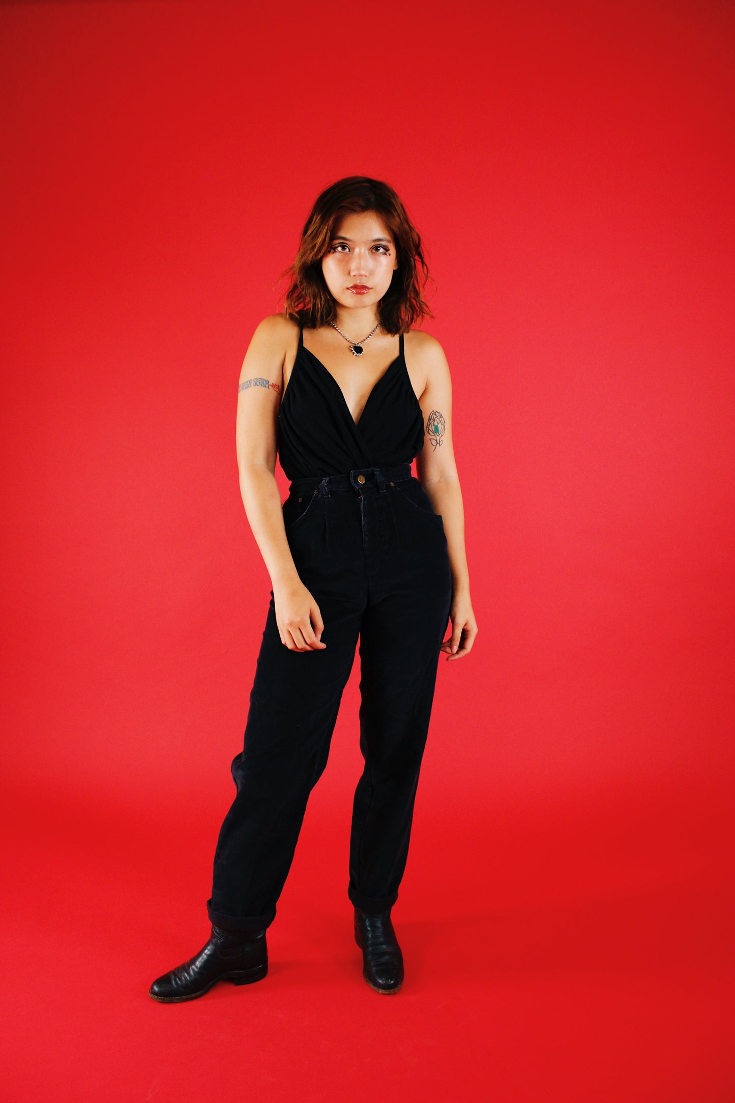 1980s Black Corduroy Lee Jeans