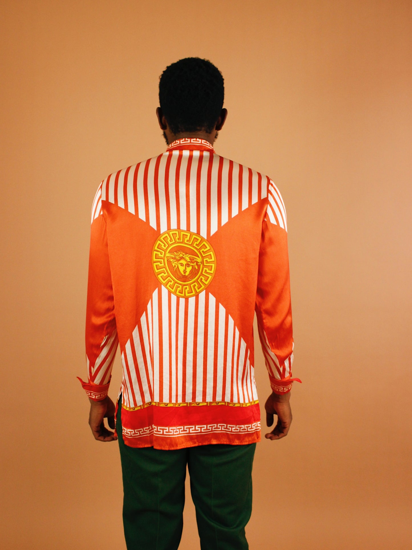 1990s Massardi Gold Silk Button Up
