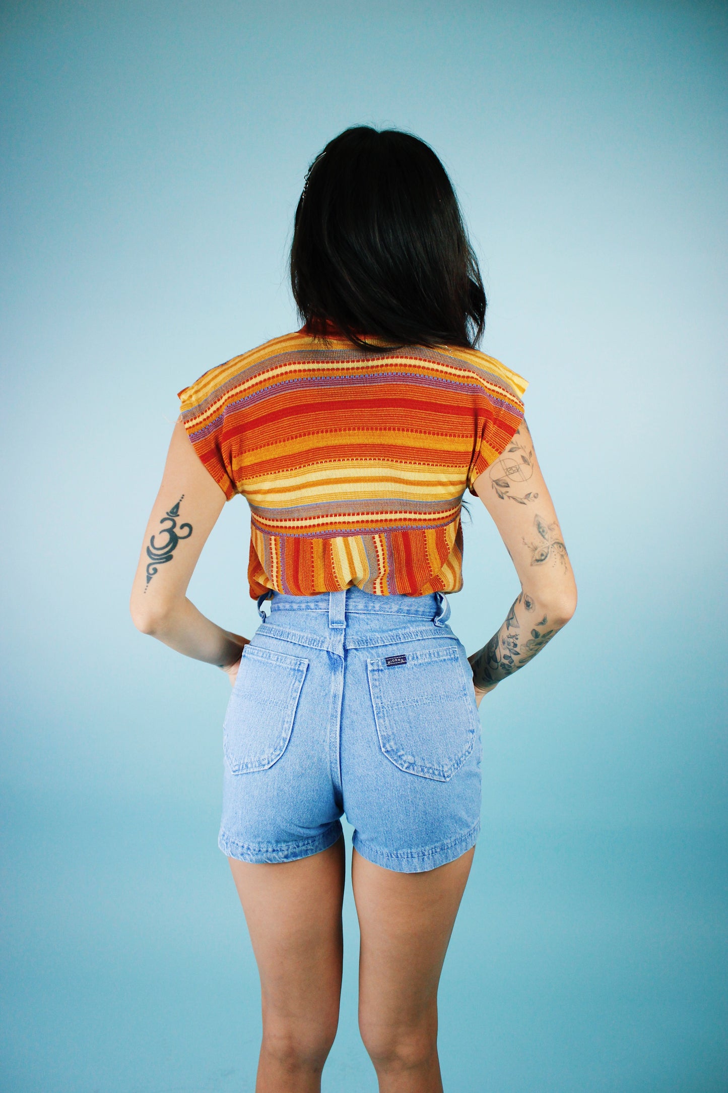 1970s Sunburst Woven Top