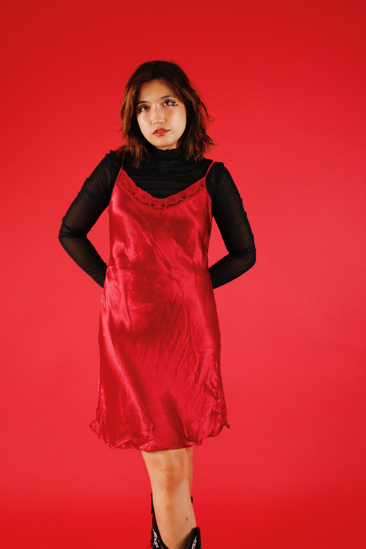 1990s Flaming Rose Slip