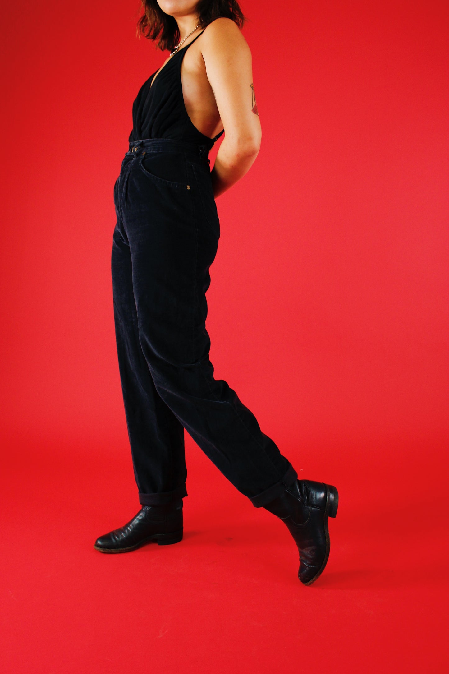 1980s Black Corduroy Lee Jeans