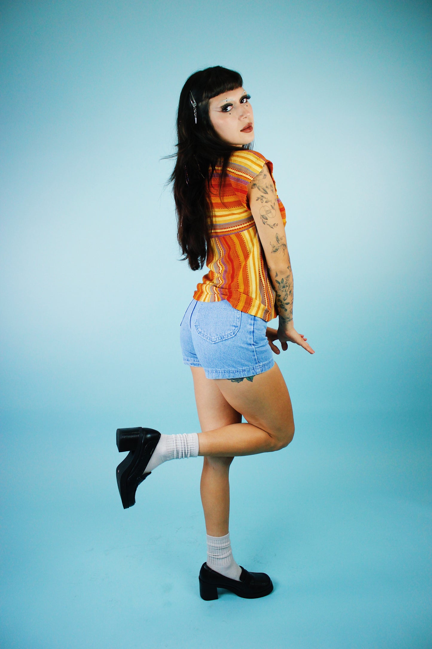 1970s Sunburst Woven Top