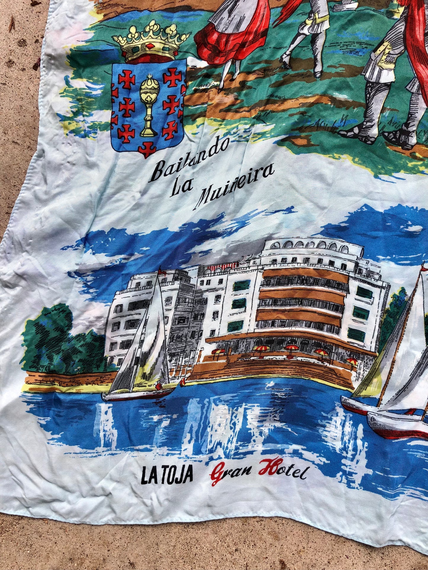 1970s Spain Souvenir Scarf