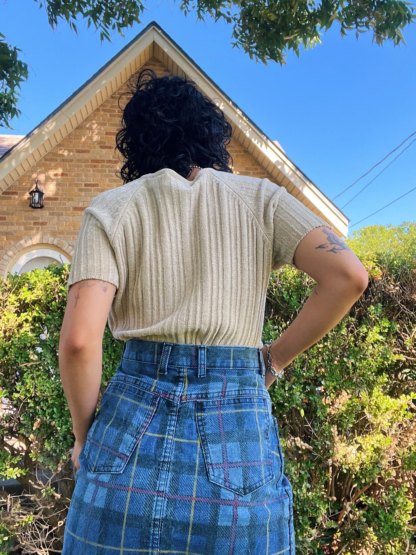 1990s Lace Up Sweater Top