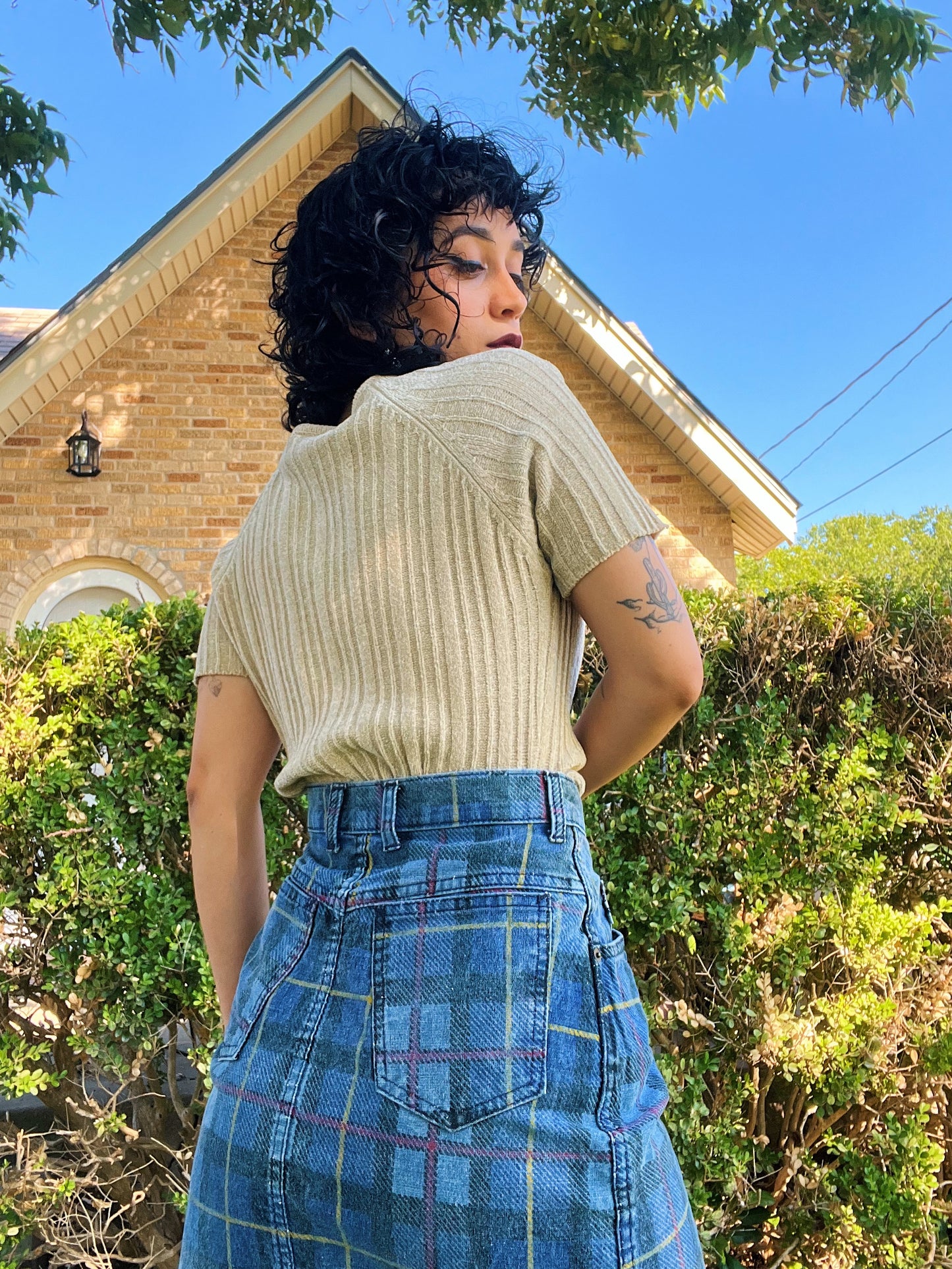 1990s Lace Up Sweater Top