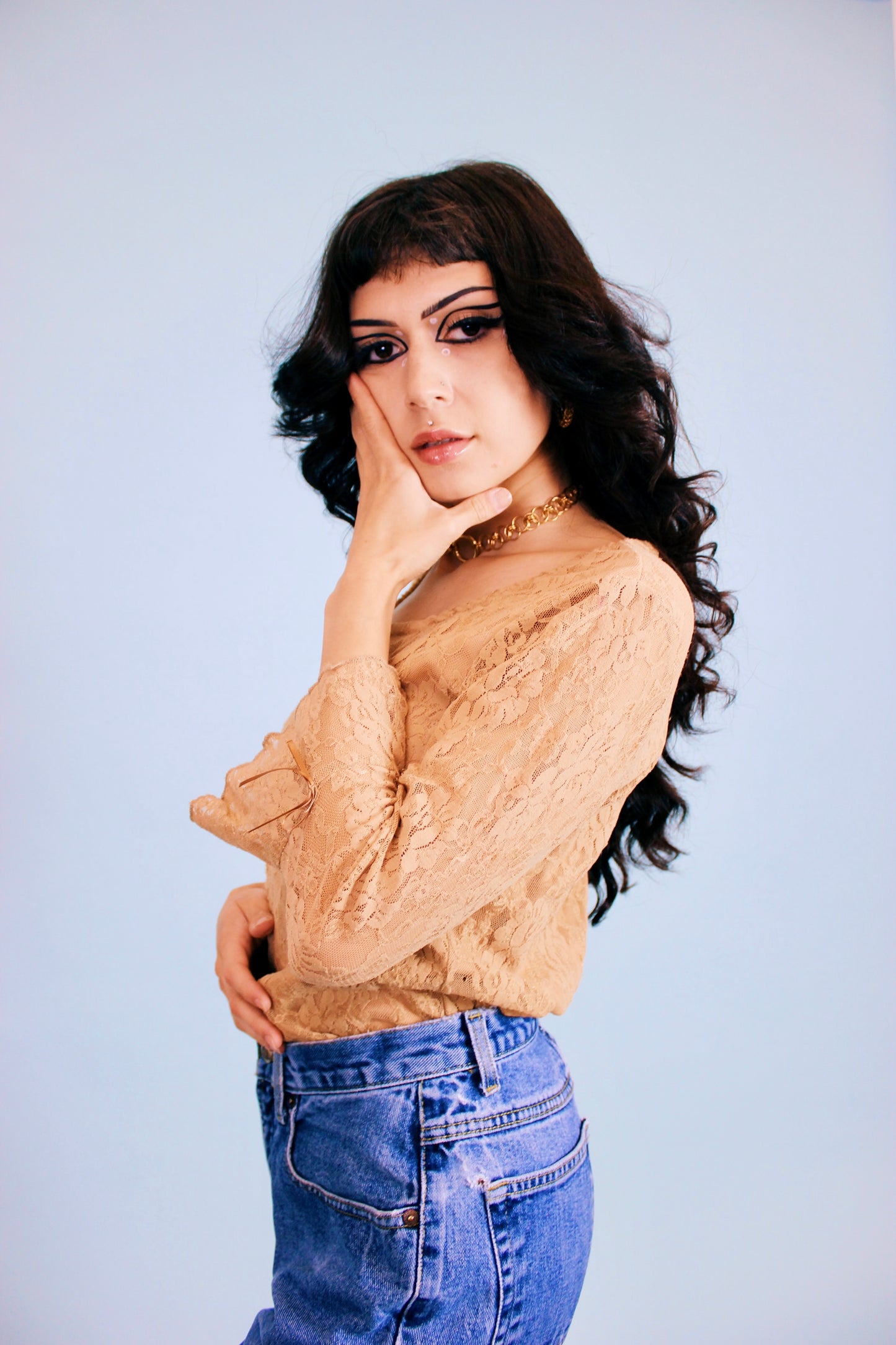 1990s Nude Bow Top