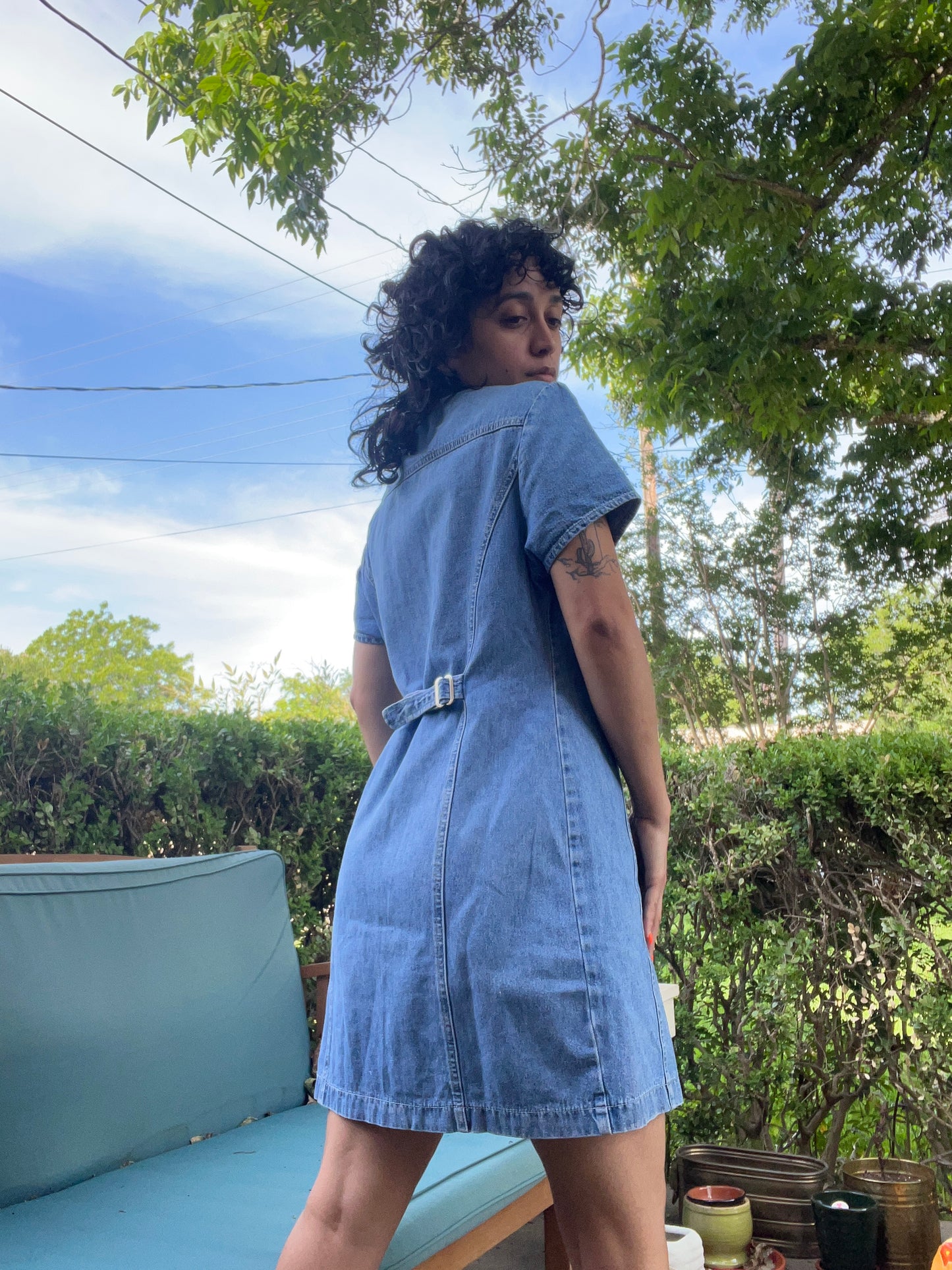1990s Harley Patch Denim Dress