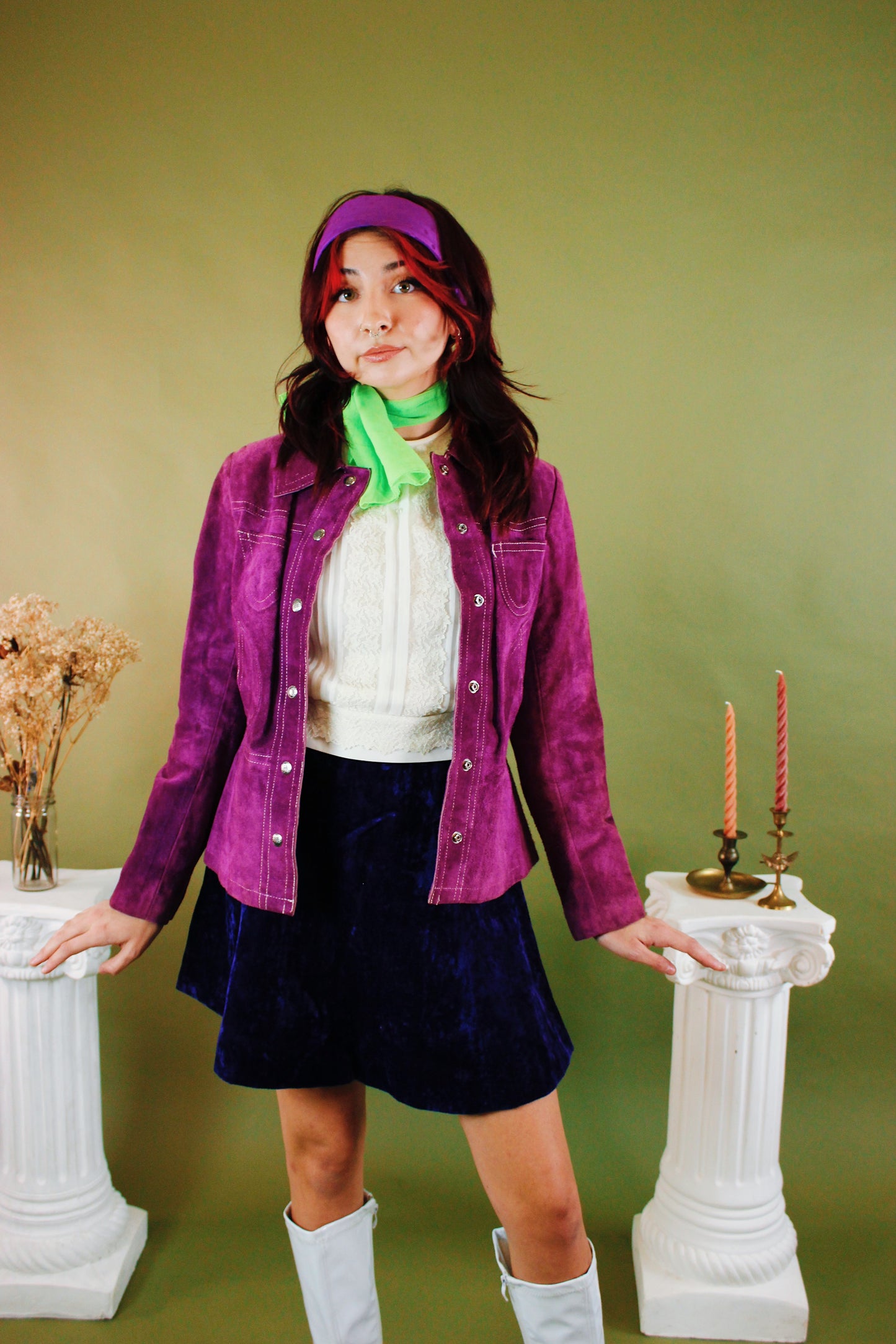 1970s Daphne Purple Scarf