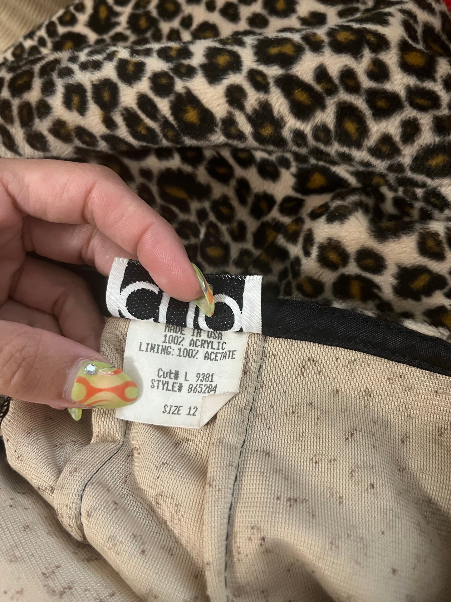 1990s Fuzzy Cheetah Mini Skirt