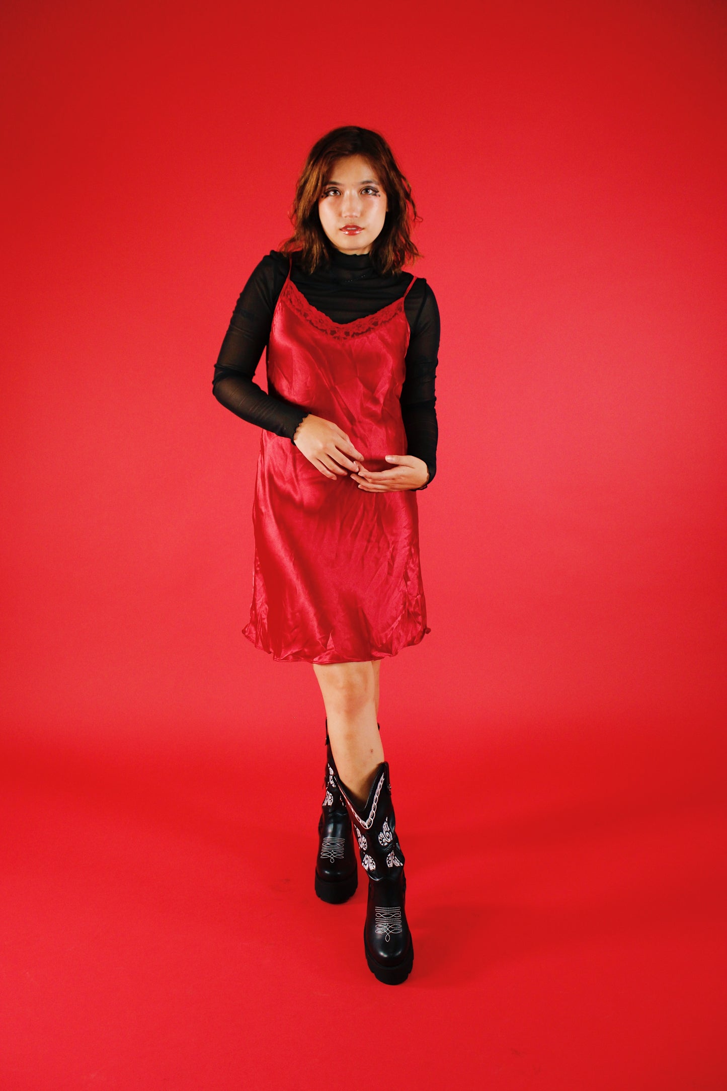 1990s Flaming Rose Slip