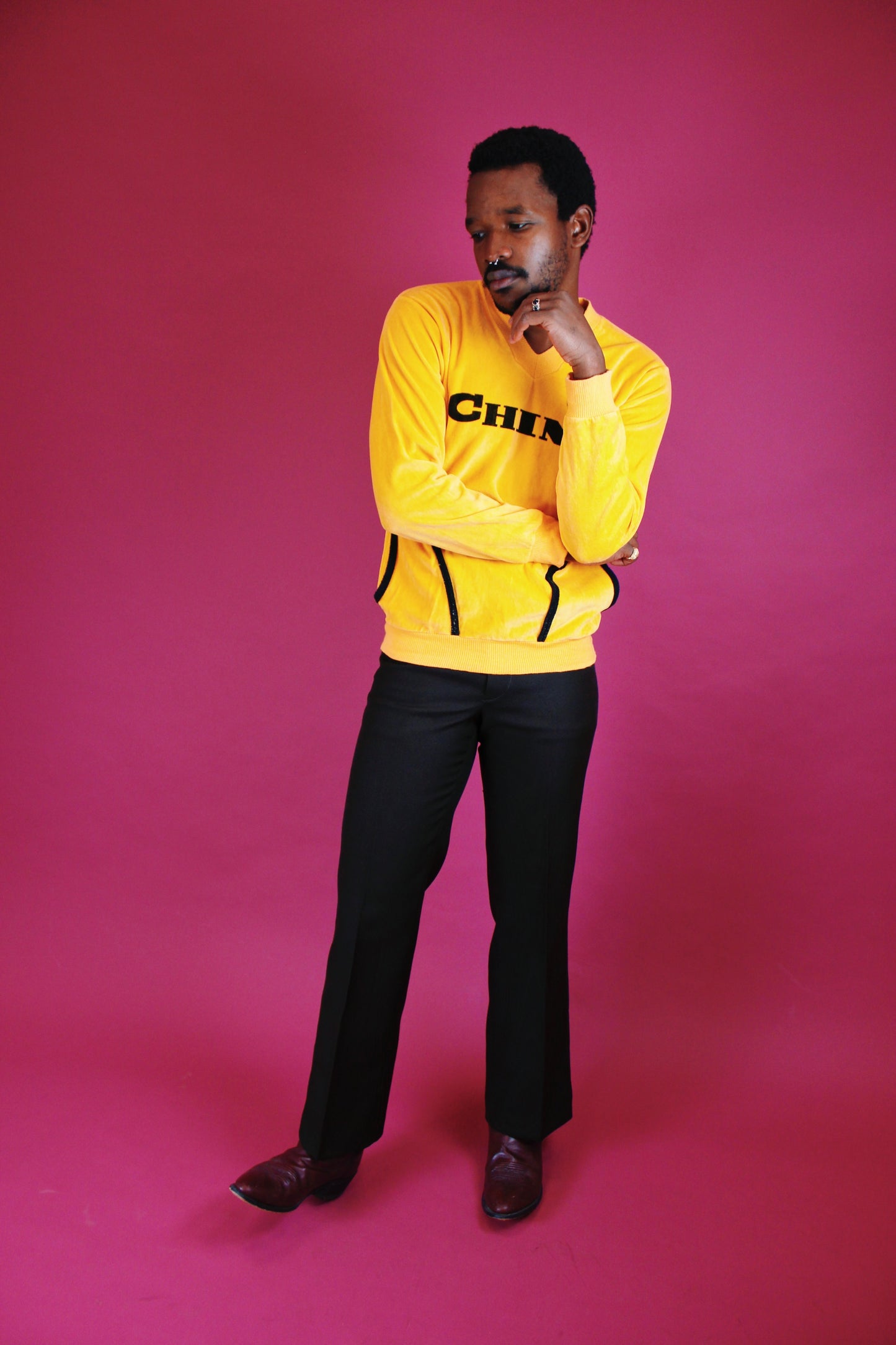 1970s Velour China Pullover