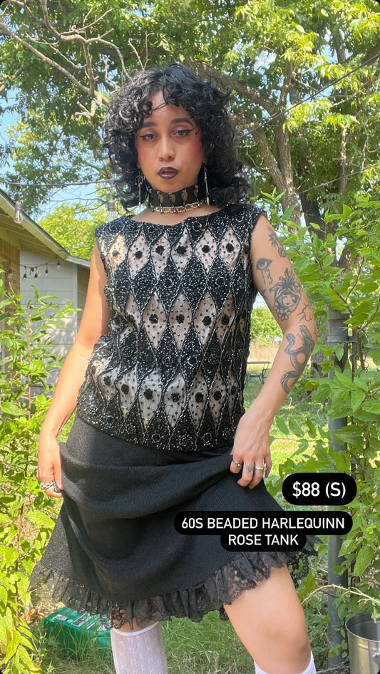 60s beaded harlequinn tank for rie