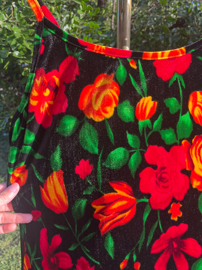 90s velvet floral tank for brandi