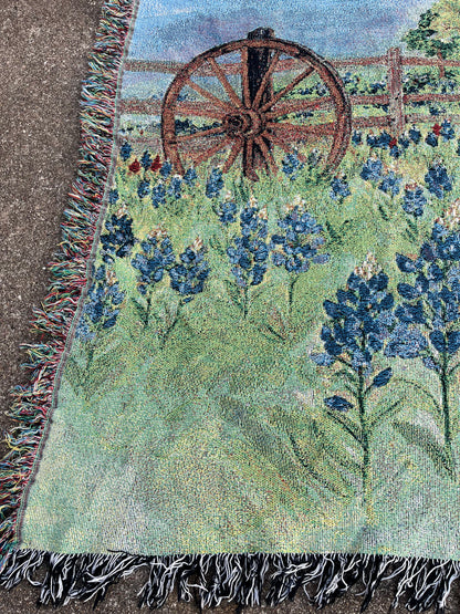 90s bluebonnet tapestry blanket for amnova