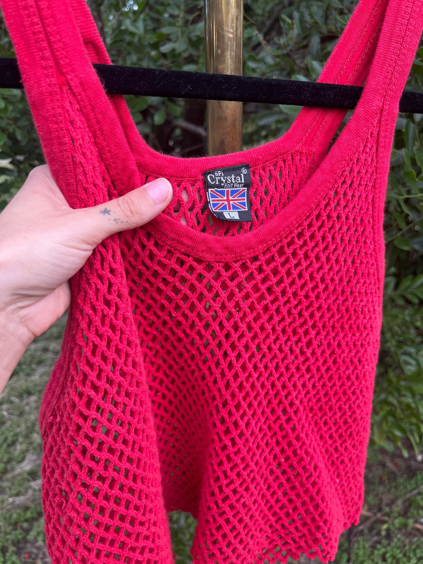 80s/90s red fishnet tank for jazlyn