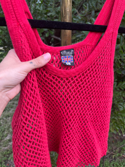 80s/90s red fishnet tank for jazlyn