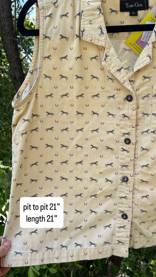 90s horse print button up tank for natalie