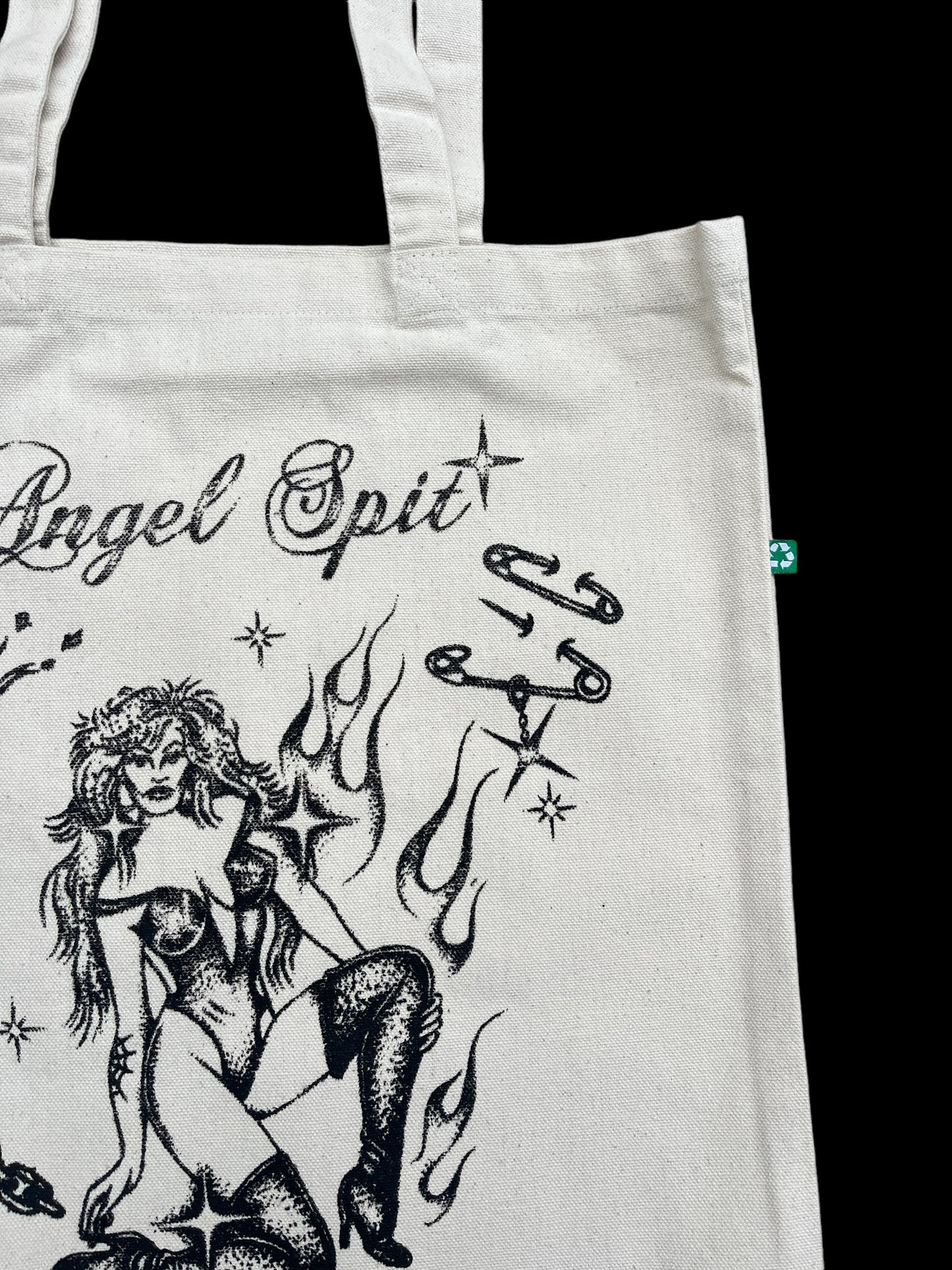 Angel Spit Screenprinted Tote