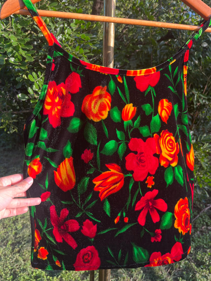 90s velvet floral tank for brandi