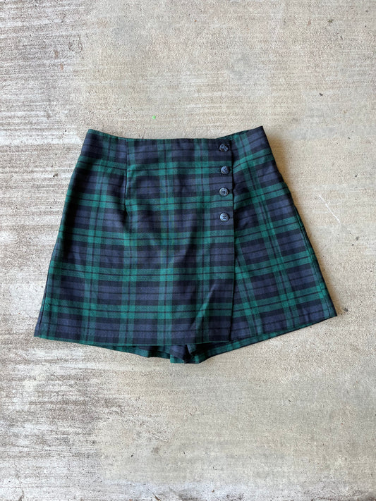 80s blue & green plaid skort for renee