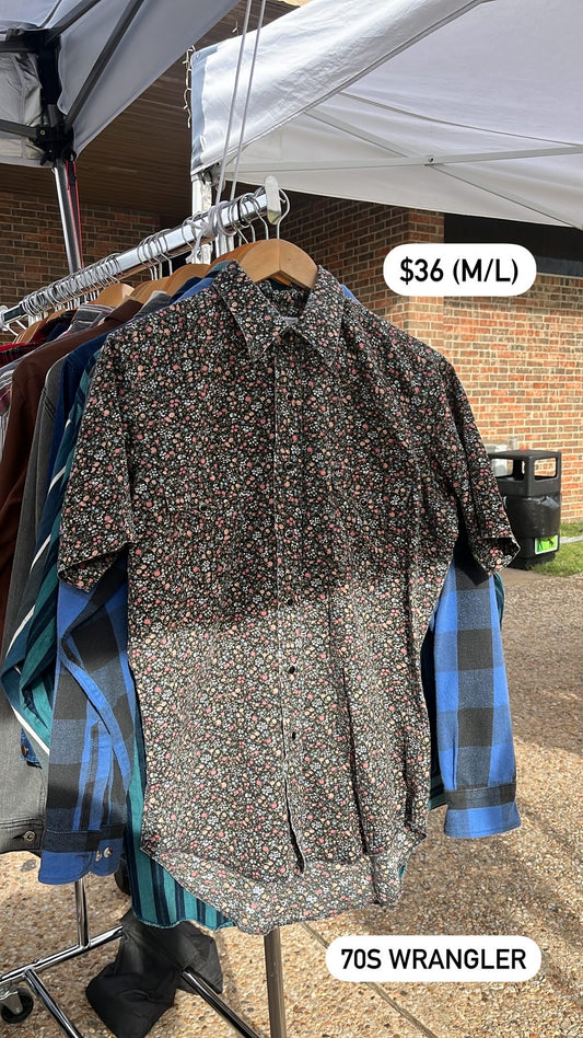 70s microfloral wrangler pearl snap for rachel