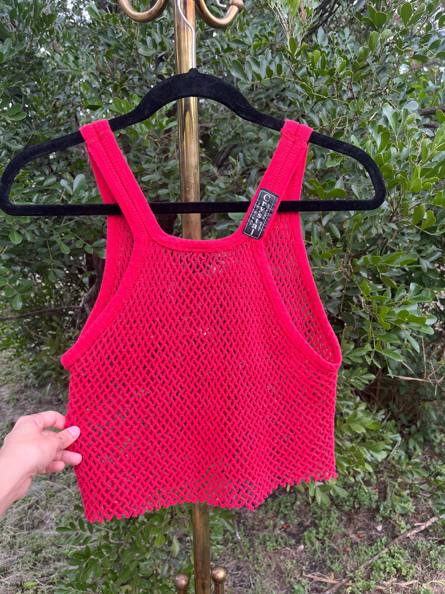 80s/90s red fishnet tank for jazlyn