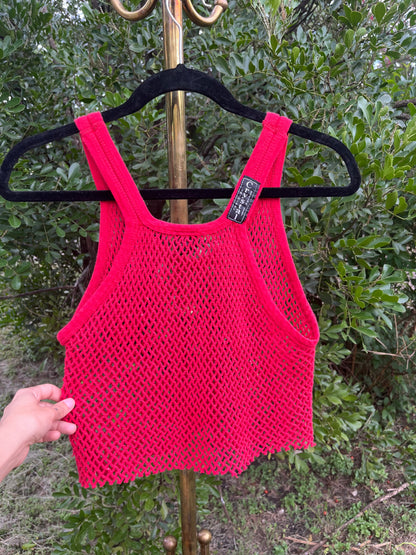 80s/90s red fishnet tank for jazlyn