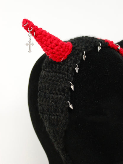 Angel Spit x Hailstorm Crochet Harlequin Devil Horns